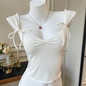 Elegant White Cap Sleeve Top